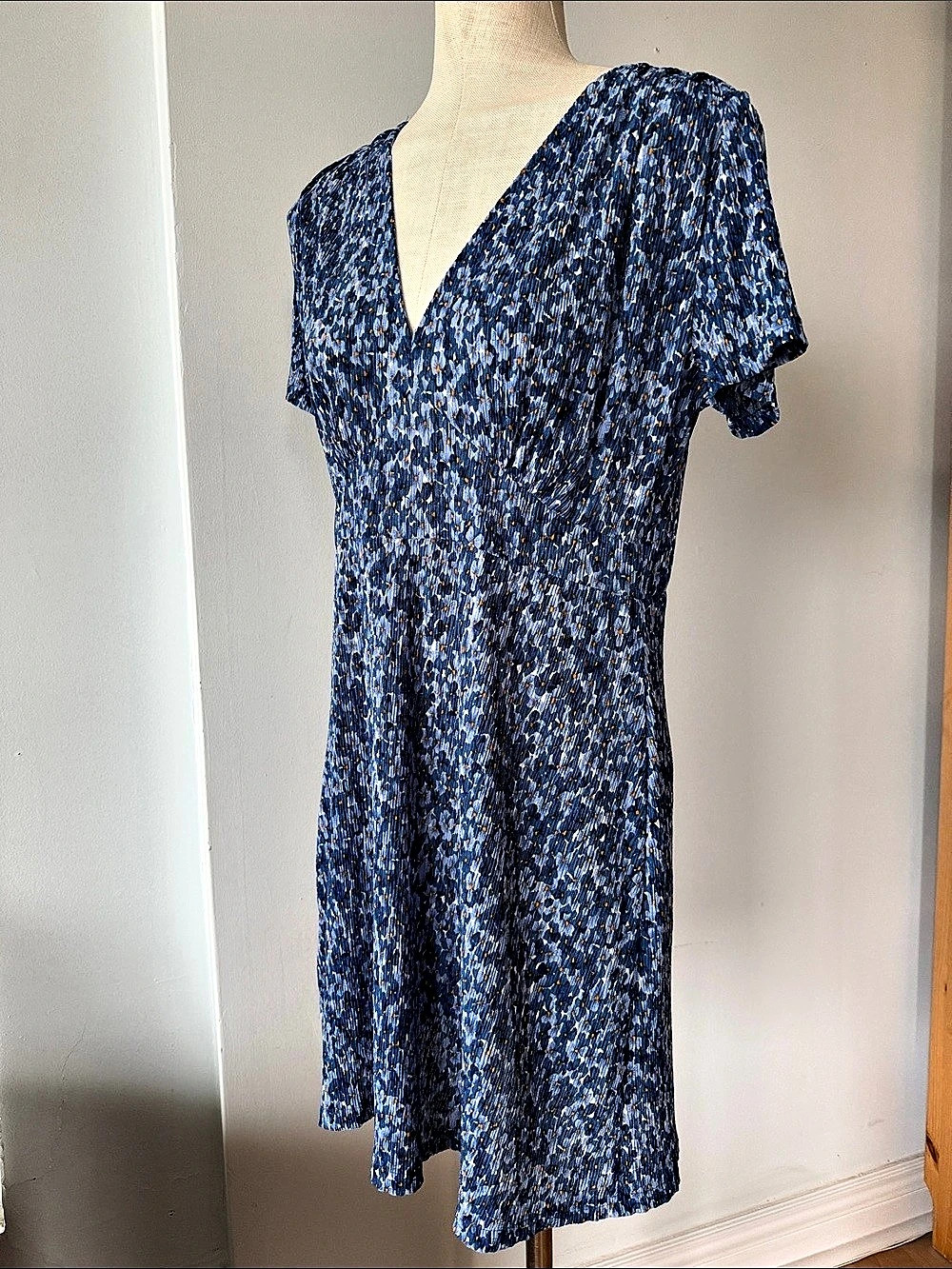 Mango floral Print blue Dress Size Medium
